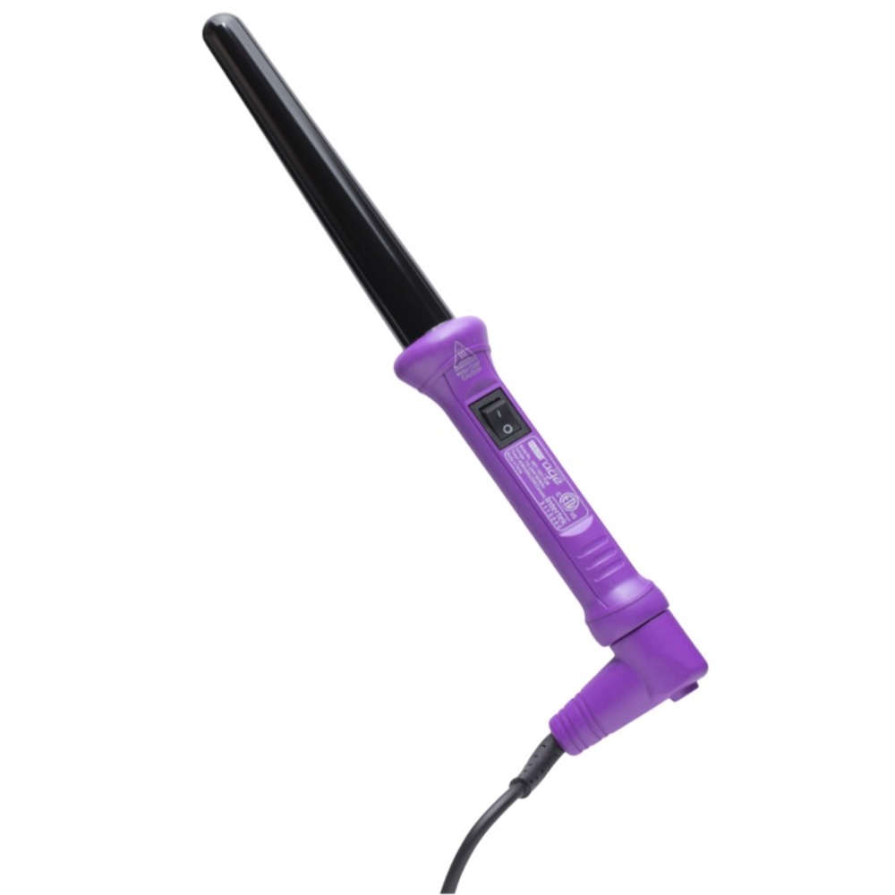 HAIR RAGE Graduated 1” Professional Ceramic & Titanium Hair Curling Wand, Purple